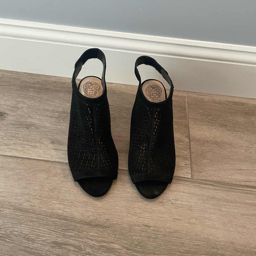 Vince Camuto Suede Block Heel Open Toe Bootie - image 3